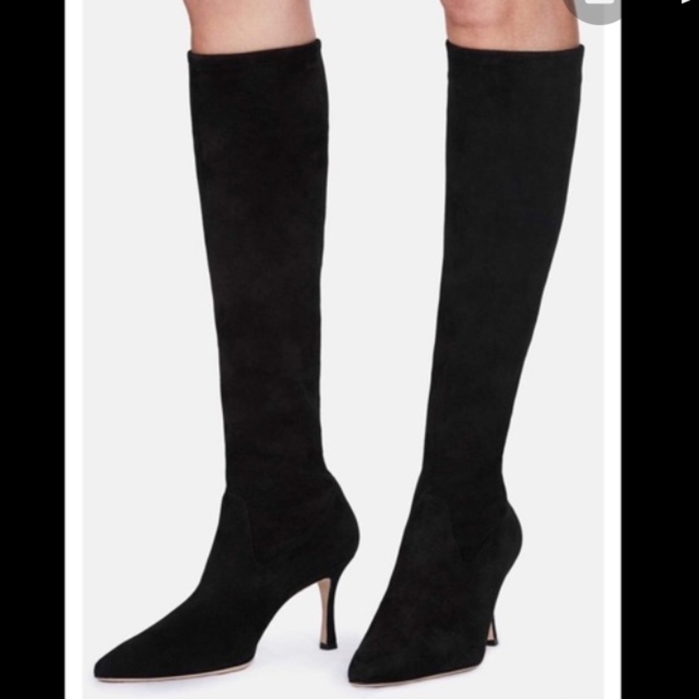Manolo Blahnik Pascalare black suede boots